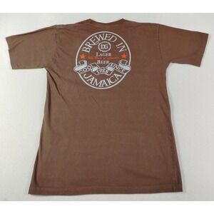 Red Stripe Shirt Mens Large Brown Jamaica 1928 Beer Logo Graphic‎ Tee Casual